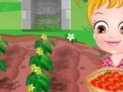 Baby Hazel planteaza legume