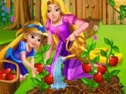 Rapunzel planteaza si culege legume