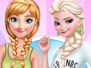 Elsa si Anna decoreaza si coloreaza